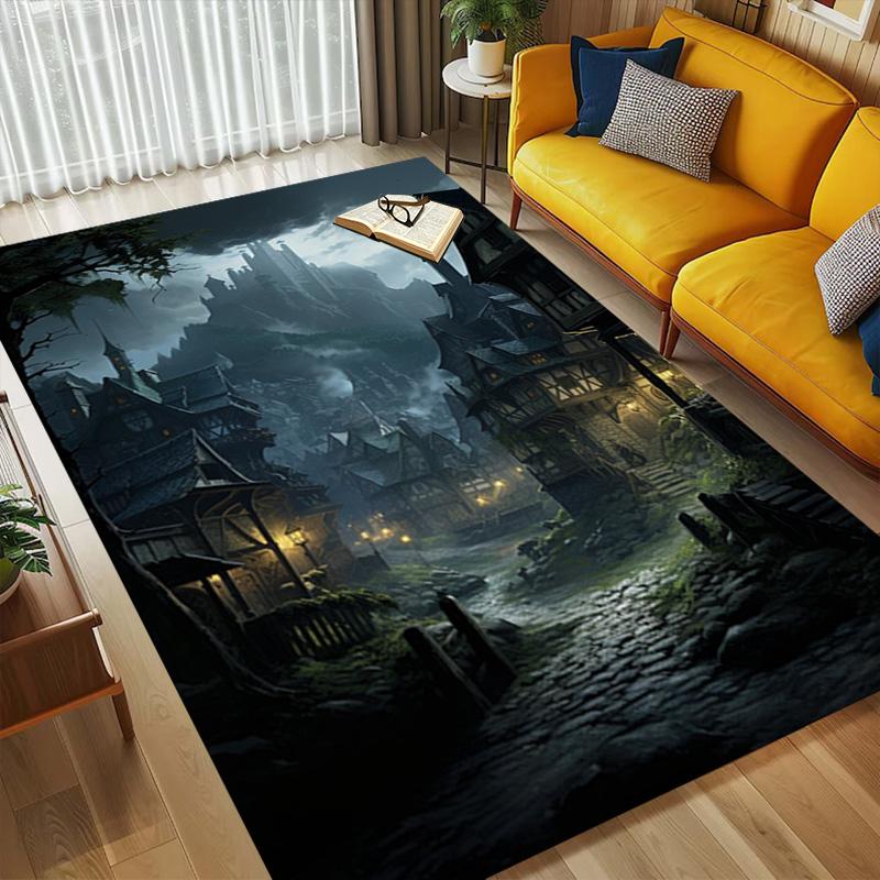 Castle Village Living Room Nonslip Area Rug Soft Carpet For Bedroom Game Playroom Sofa Office Home Decor Doormat Christmas Gift C930859