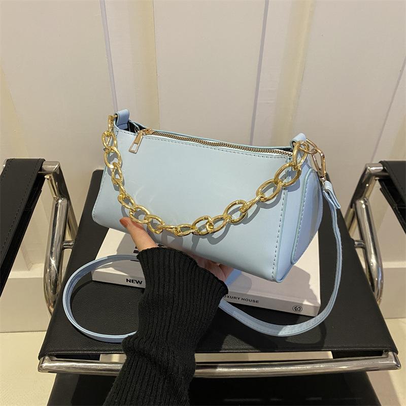 Корейский стиль Простая повседневная новая весенняя индивидуальная ретро-цепочка модная женская сумка через плечо подмышкой