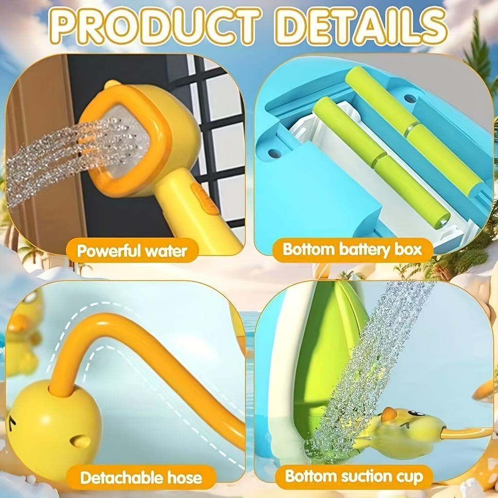 Игрушка для купания «Утенок» для малышей с регулируемыми распылителями, работающая от батареек одним нажатием, интерактивная игрушка для игры в бассейне во время купания для малышей,