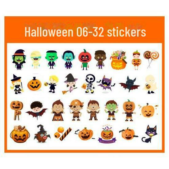 Детские наклейки-татуировки с героями мультфильмов на Хэллоуин — милые тыквы, привидения, черепа, водонепроницаемые и прочные