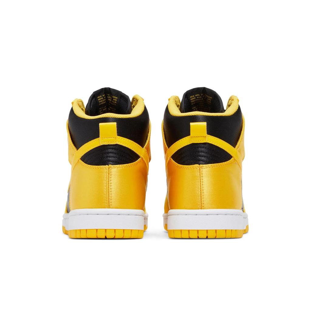Nike Womens Dunk High 'Satin Goldenrod' (women's sizes) Black / Varsity Maize / White Skate Shoes FN4216 001
