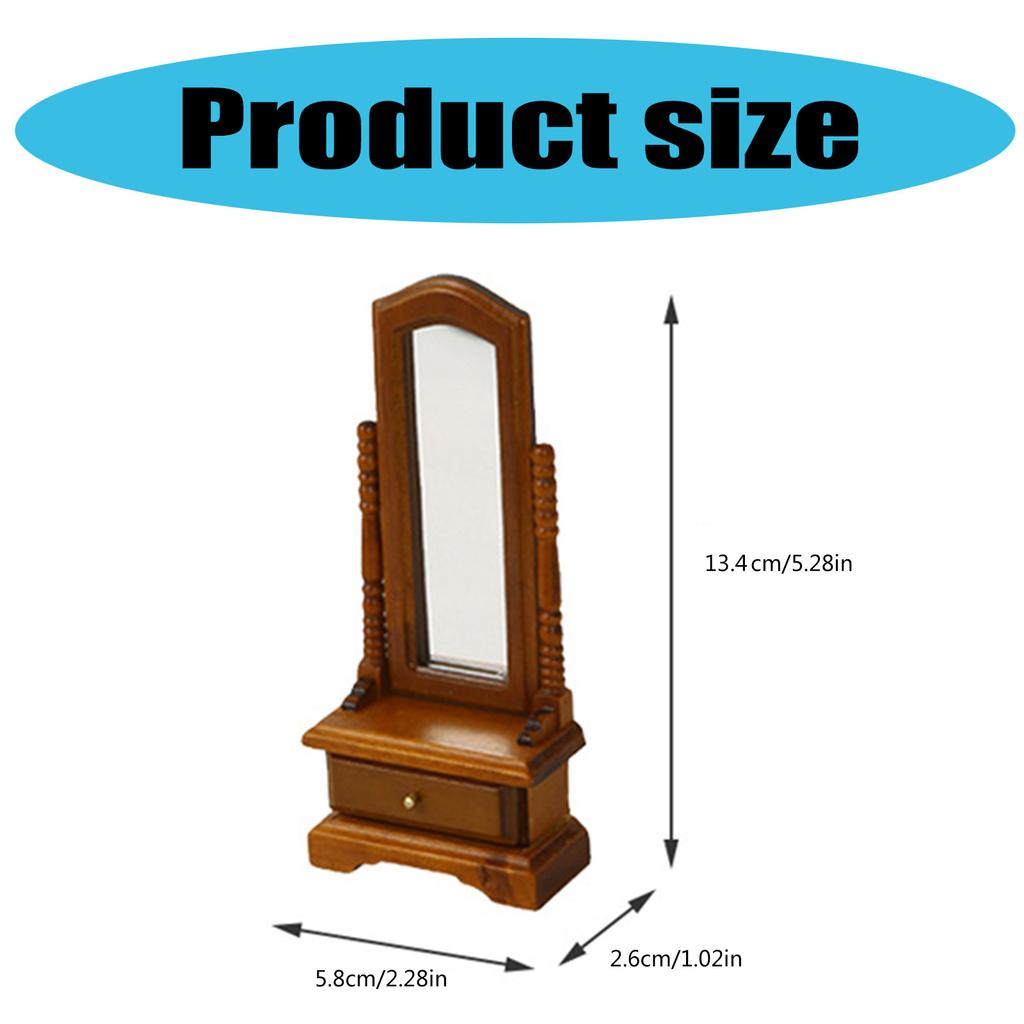 Doll House Fitting Mirror Realistic Dollhouses Dressing Mirror Realistic Play Realistic 1:12 Model Mini Size Toy