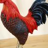 Crowing Rooster Figurine Chinese Style Cock Resin Statue Farm Animal Sculpture