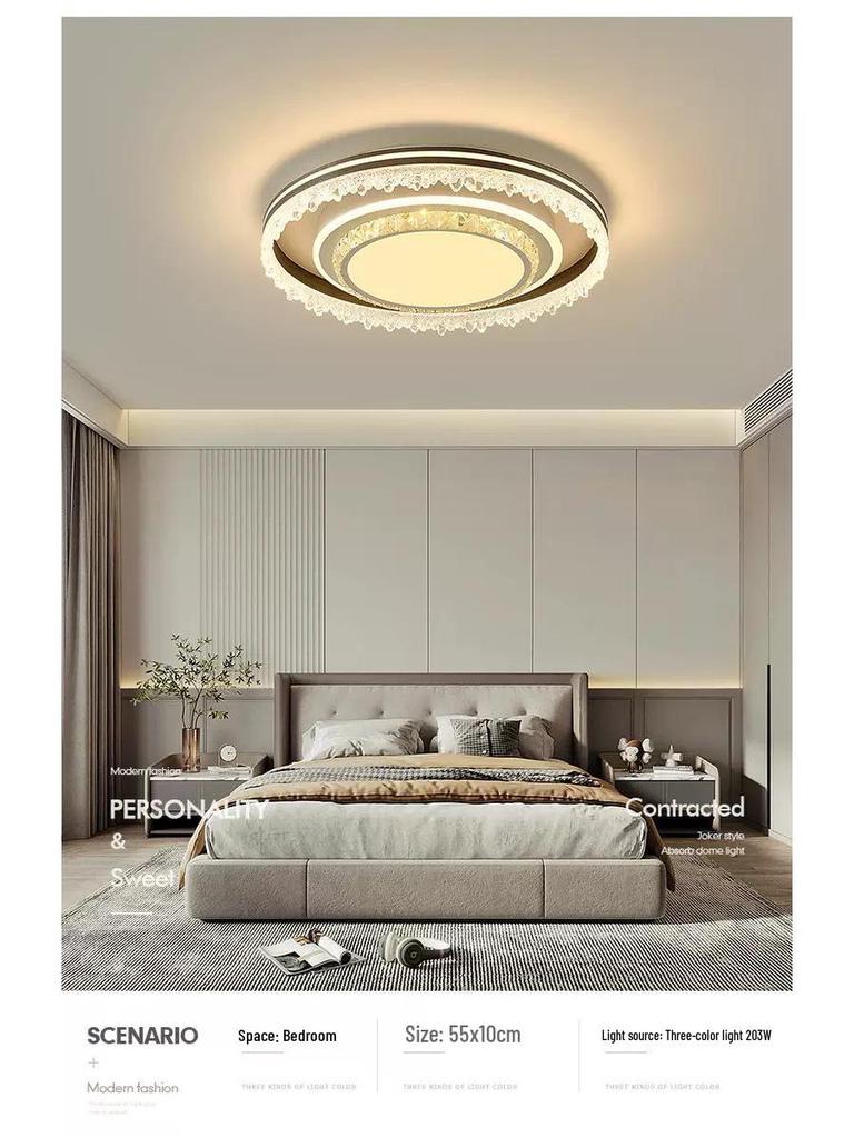 Modern Minimalist Crystal Ceiling Light for Bedroom, Living Room, and More
