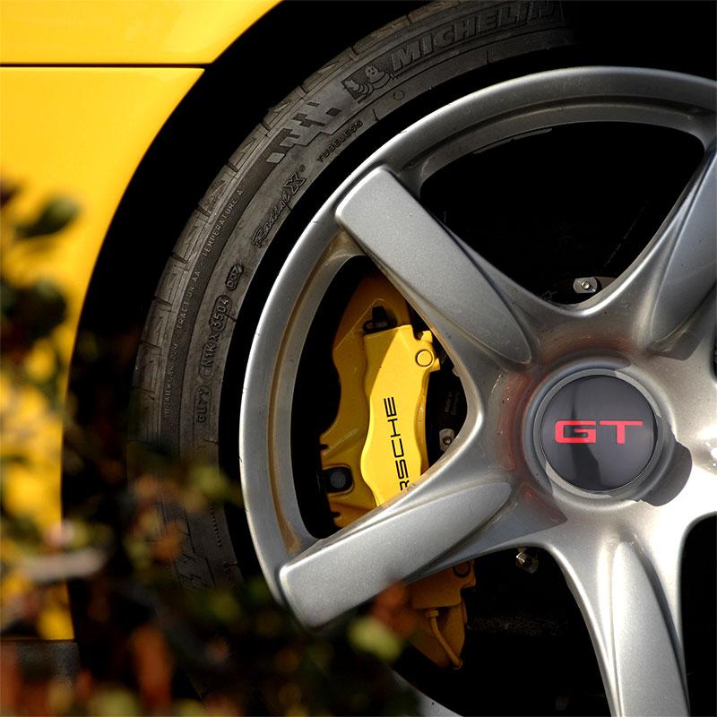 4Pcs 56mm Car Wheel Center Hub Caps Stickers GT Emblem Decal
