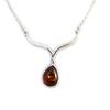 [N2819] - Silver Necklace 'Inspiration' Amber (rhodium-plated) - 13x11 Mm