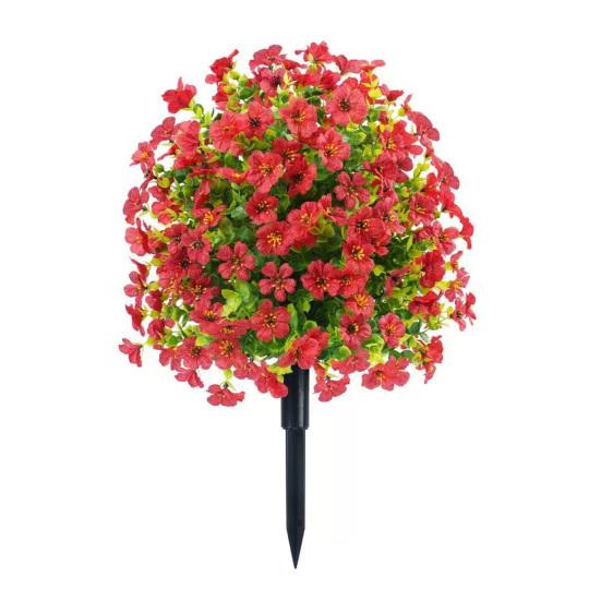 Искусственное топиарное шаровидное дерево с фиолетовыми цветами для улицы, искусственные кустарники с грунтовым колышком, устойчивые к УФ-лучам, искусственные кусты для украшения переднего крыльца, сада, кашпо