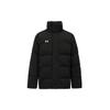 Solid Color Casual Stand Collar Long Sleeve Down Jacket Unisex Outerwear Black 23600802-001