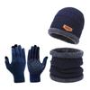 Three-piece Knitted Hat, Winter Warm Hat, Non-slip Screen Gloves, Plus Velvet And Thick Wool Scarf Hat