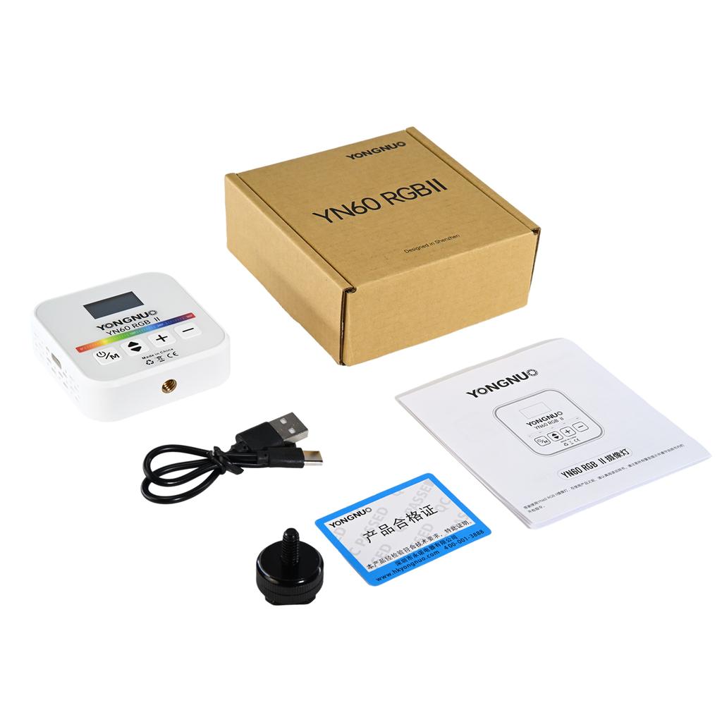 YONGNUO YN60RGB II 6W Pocket Led Light RGB Video Lamp Mini Photography Light with 1/4in Screw Hole