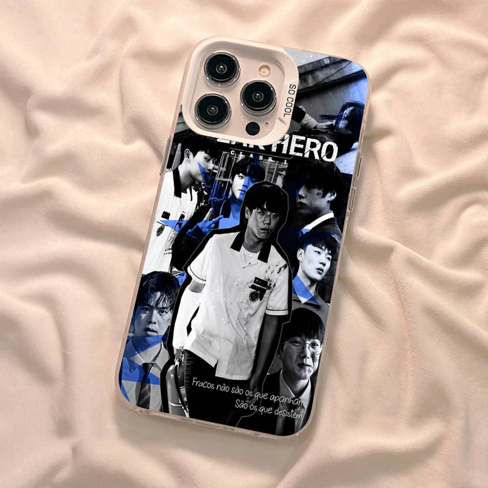 W-Слабый H-Герой Класс 1 Для iphone 15 14 13 Plus 17 16 12 11 Pro Max Матовый Цветной Серебристый Роскошный Чехол для Телефона