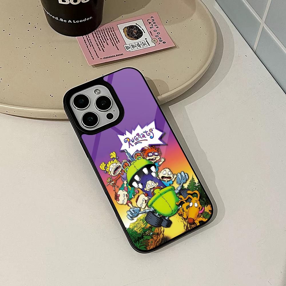 Милый Крутой Чехол для Телефона Rugrats Смешной для Iphone 17 16 15 14 Air 13 12 11 Pro Max Mini Plus Fundas Чехол PC+TPU Покрытие