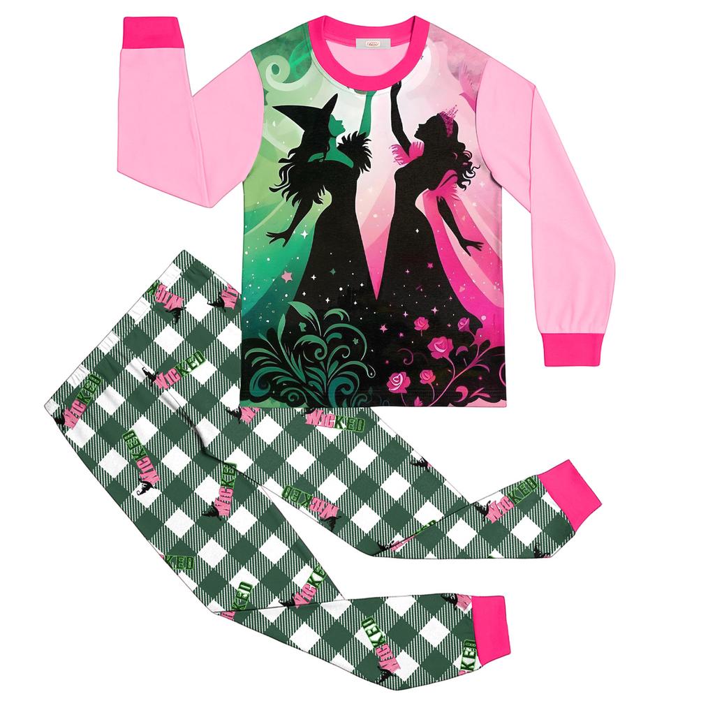 Детский модный костюм юбка топ с круглым вырезом и длинными рукавами брюки