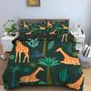 Cartoon Giraffe King Queen Duvet Cover Kids Girls Boys Animal Bedding Set Wildlife Quilt Cover 2/3pcs Polyester Comforter Cover