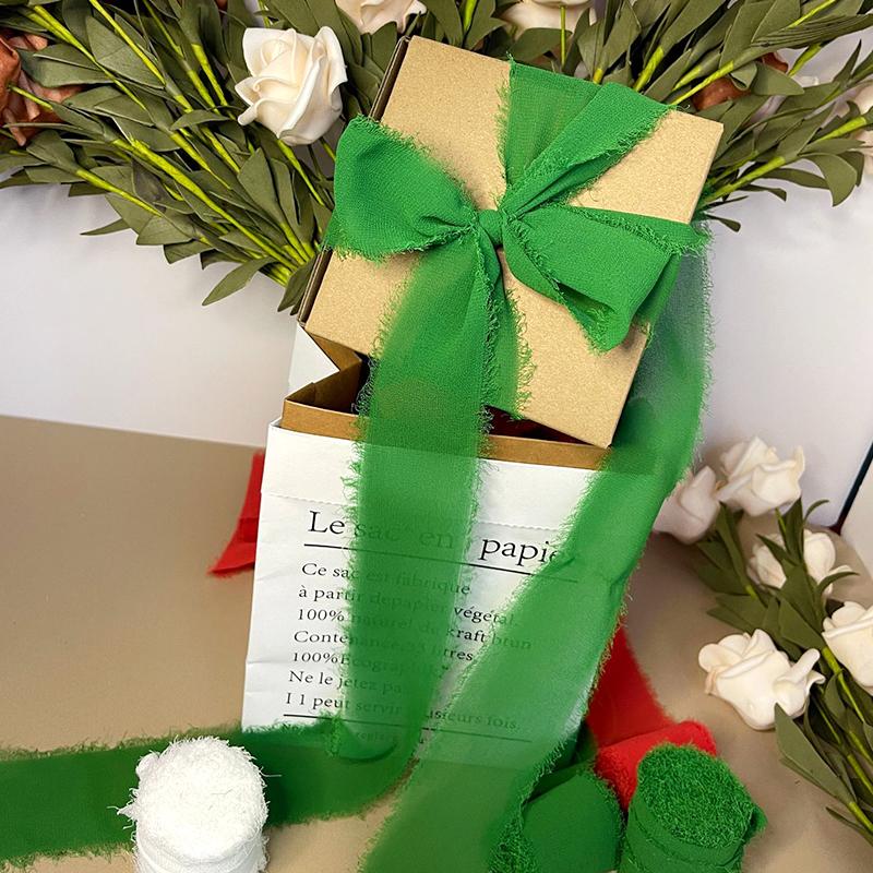 5 м Лента с бахромой, мятая, для рождественских свадебных пригласительных открыток, украшения для упаковки цветочных подарков, сделай сам, шелковая тканевая лента