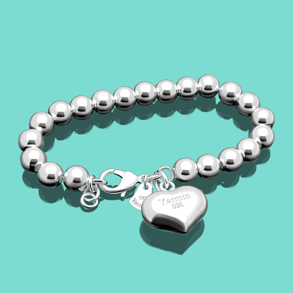 Женский браслет из стерлингового серебра 925 пробы, этнический браслет с подвеской «Бал», серебряные украшения с подвесками, цепочка 20 см, чистое серебро