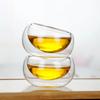 Простая двухслойная бытовая чашка для чая Кунг-фу из высокоборосиликатного стекла, защищающая от ожогов и сохраняющая тепло, прозрачная чашка для чая с цветами