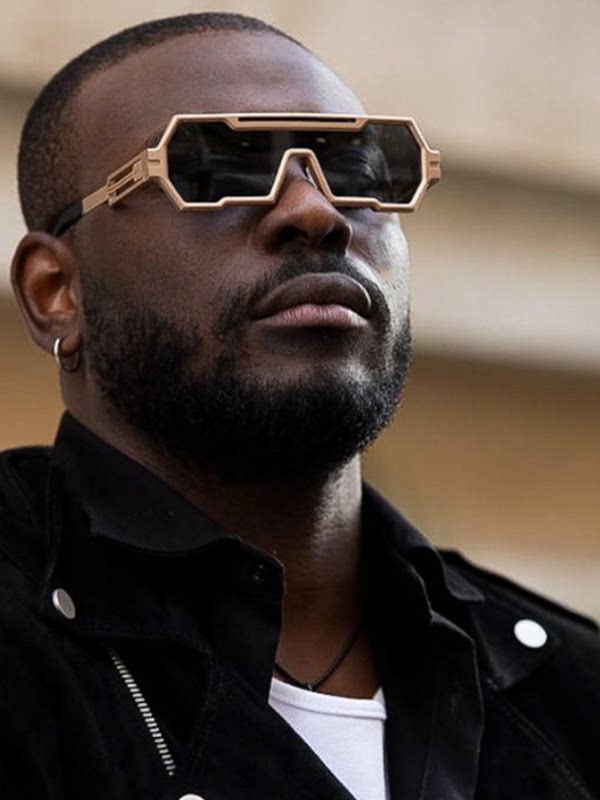 Retro Steampunk Sunglasses Men's Trendy Integrated Irregular Sunglasses Women Cross-Border Glasses Wholesale 2024 New