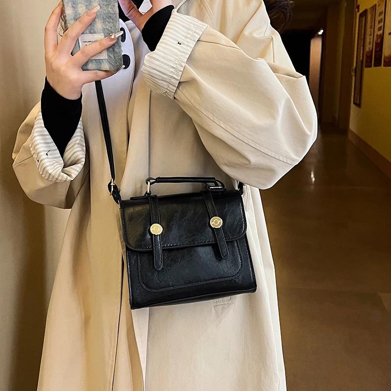 Сумка через плечо с внутренним карманом для женщин Hasp Zipper сплошной клапан PU сумки модные