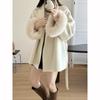 Short Lace Up Lapel Woolen Coat Women's Fashion Autumn Winter Collection
