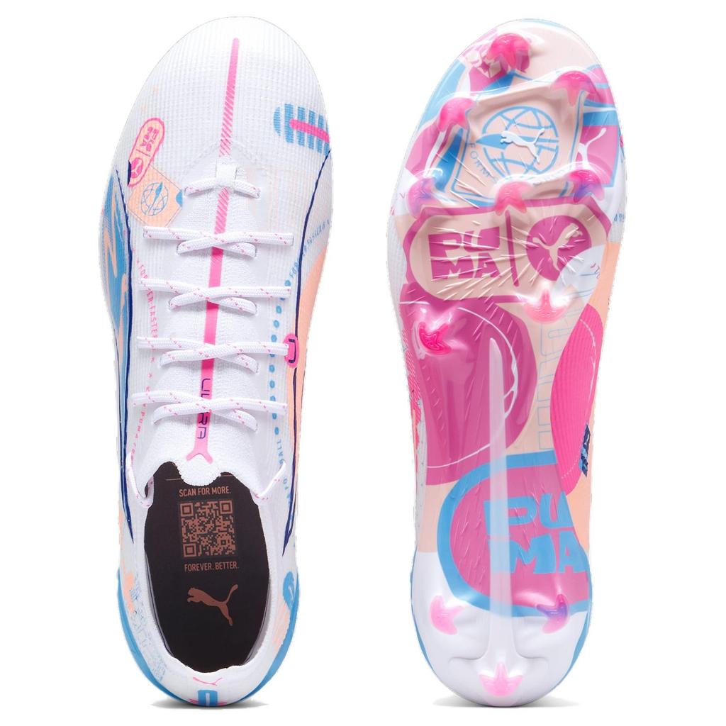 Men's Sneakers Puma Ultra 5 Ultimate FG Volume Up Pack PUMA White/Luminous Blue/Poison Pink/Fizzy Melon