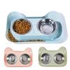 Нескользящая двойная миска для корма для домашних животных, двойная миска для кошек, поддон для питья, кормушка для домашних животных с приподнятой посадкой