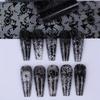 Laser Nail Stickers Black White Nail Decals Fashion Manicure Decals  Manicure DIY