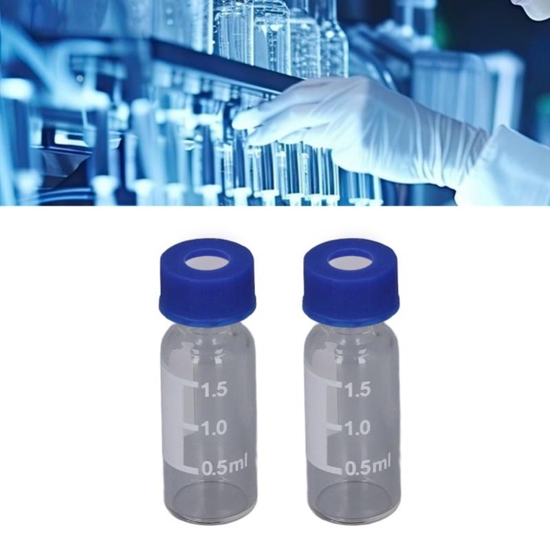 100Pcs 2ml Sample Bottle Clear Glass Screw Cap Vials With Writing Area And Scale For Laboratories Beauty Products