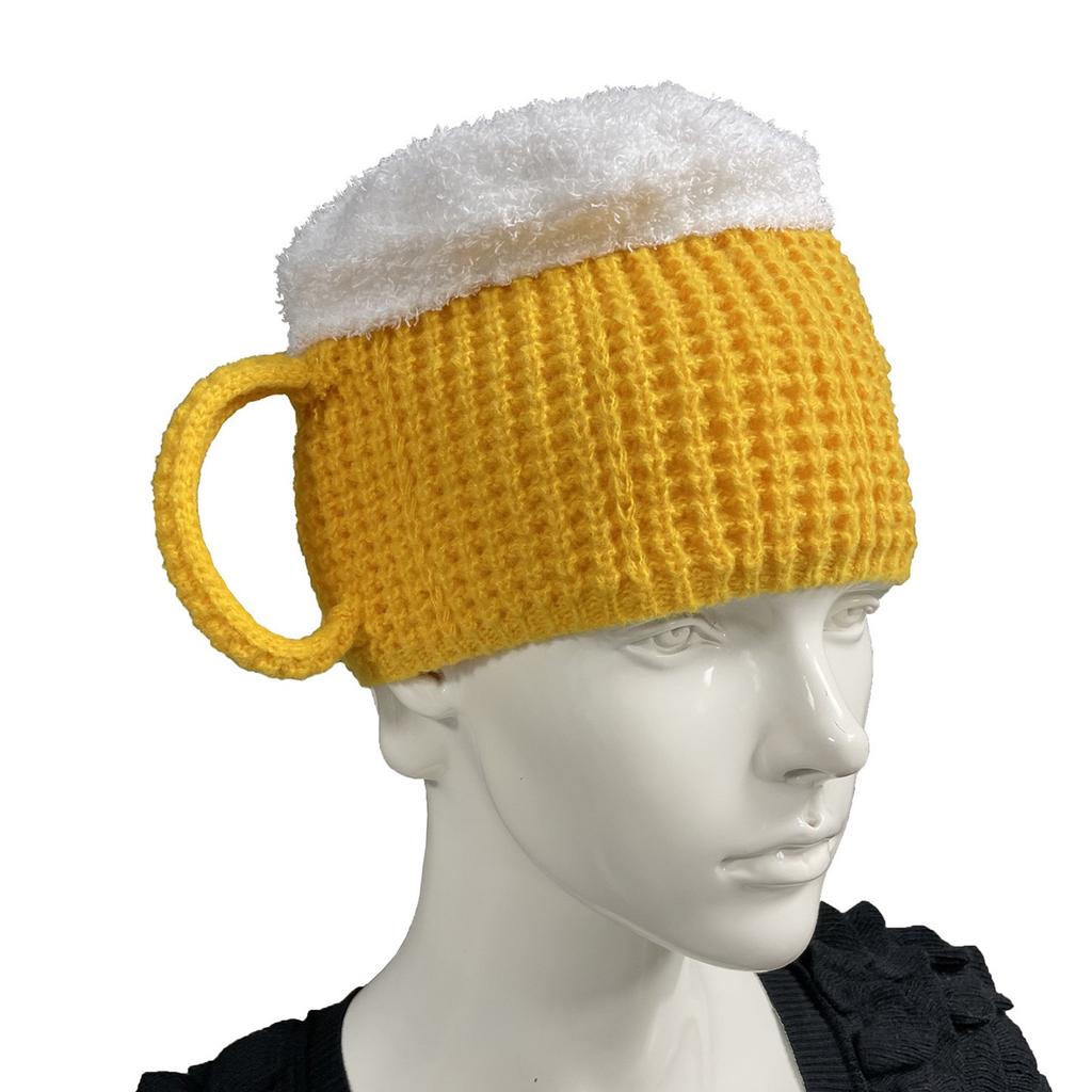 Модная и универсальная цветная 3D-кружка в виде кружки пива, зимняя теплая вязаная шерстяная шапка унисекс