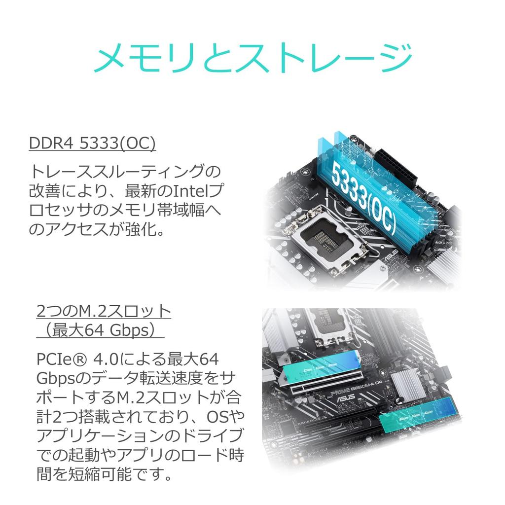 ASUS INTEL 12th Generation CPU Compatible B660 Chipset mATX Motherboard PRIME D4 Authorized Distributor (LGA1700) B660M-A [Domestic Product]