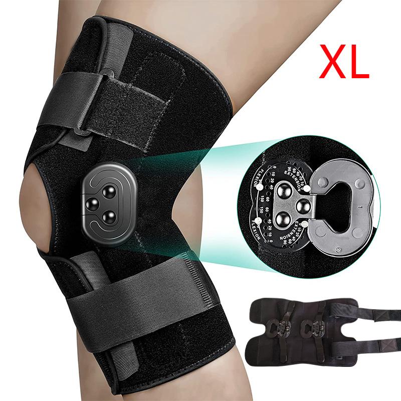 Шарнирный коленный бандаж Регулируемый коленный упор с боковыми стабилизаторами и фиксирующими дисками