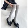 Женские серые прозрачные тонкие леггинсы - Весенне-летние однотонные хлопковые вязаные колготки