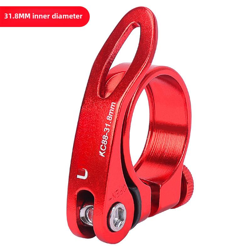 Mountain Bike Quick Release Seat Tube Clamp Road Bicycle 34.9mm Seat Tube Clamp Seat Cushion Lock Seat Post Fixed Buckle(Red 31.8mm, Quick release se