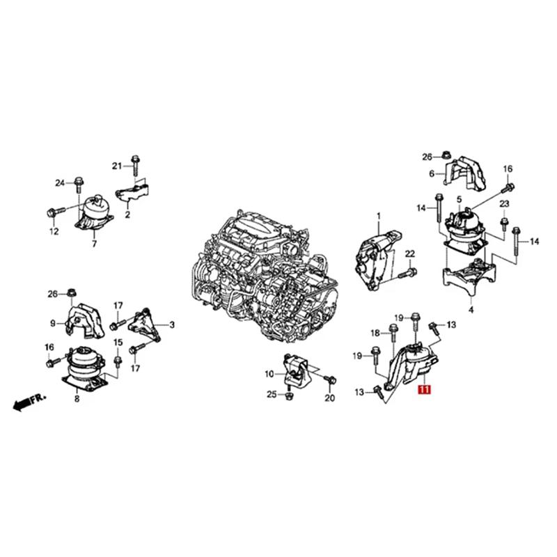 НОВЫЙ - Высококачественный резиновый кронштейн двигателя автомобиля, резиновая верхняя опора трансмиссии 50870-T2G-A03 для Honda Accord 2014-2015