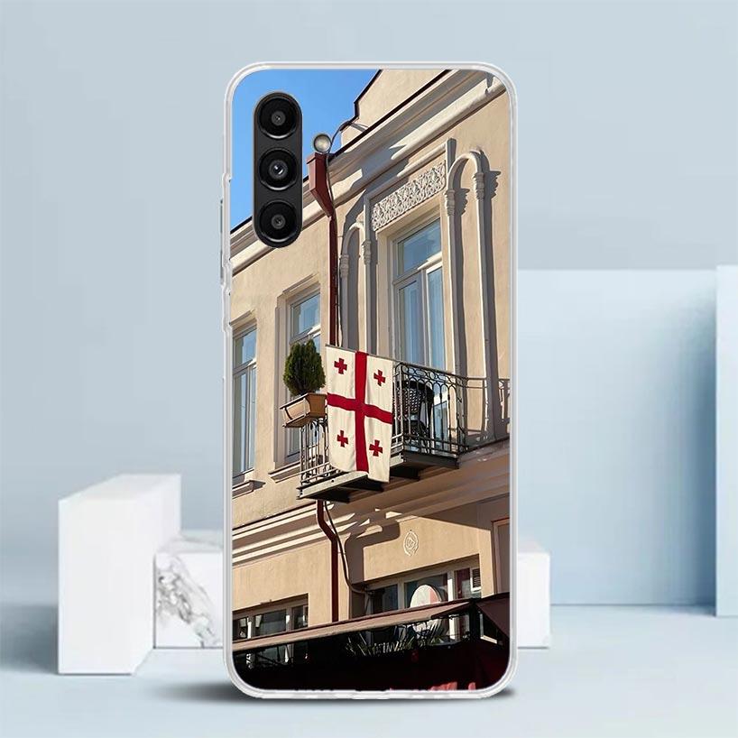 Чехол для телефона с флагом Грузии для Samsung Galaxy A17 A37 A57 A16 A15 A14 A13 A56 A55 A54 A53 A36 A35 A34 A33 A26 A25 A24 A23 Galaxy A5