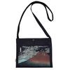 Sacoche Crossbody Made in Okayama Плечевая сумка A4 из японского текстиля темного цвета с волнистой красной подкладкой Fuji [Edoten], Япония, джинсовая ткань, 100% хлопок, сумка, размер,
