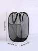 Large Capacity Dirty Clothes Basket Storage Bucket Mesh Bathroom Portable Foldable Dirty Clothes Basket