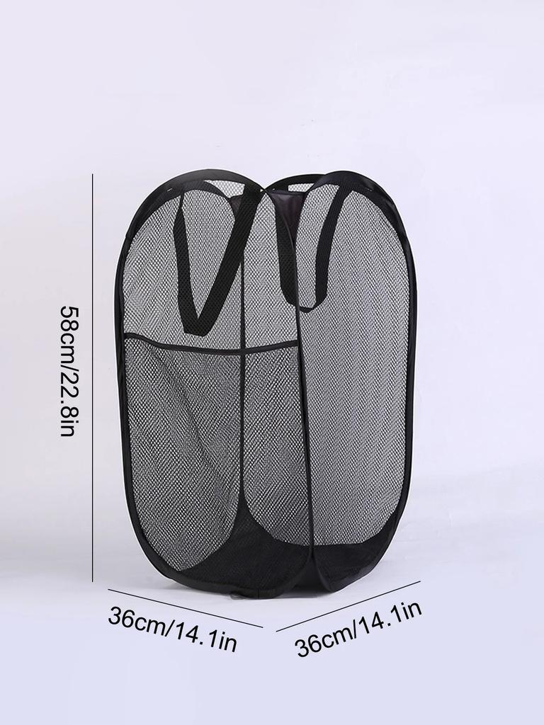 Large Capacity Dirty Clothes Basket Storage Bucket Mesh Bathroom Portable Foldable Dirty Clothes Basket