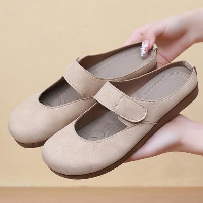 Новые удобные ретро полушлепанцы на мягкой подошве, женские туфли для мамы, одинарные туфли на одну ногу