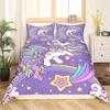 Children Cute Unicorn Duvet Cover Cartoon Bedding Set Rainbow Stripes Animals Children Kids Girls Gifts for Bedroom Decorations