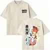Anime My Hero Academia Shoto Todoroki Vintage Washed Tshirt Men Women Casual Retro Oversized T Shirts Cartoon Harajuku Tshirts