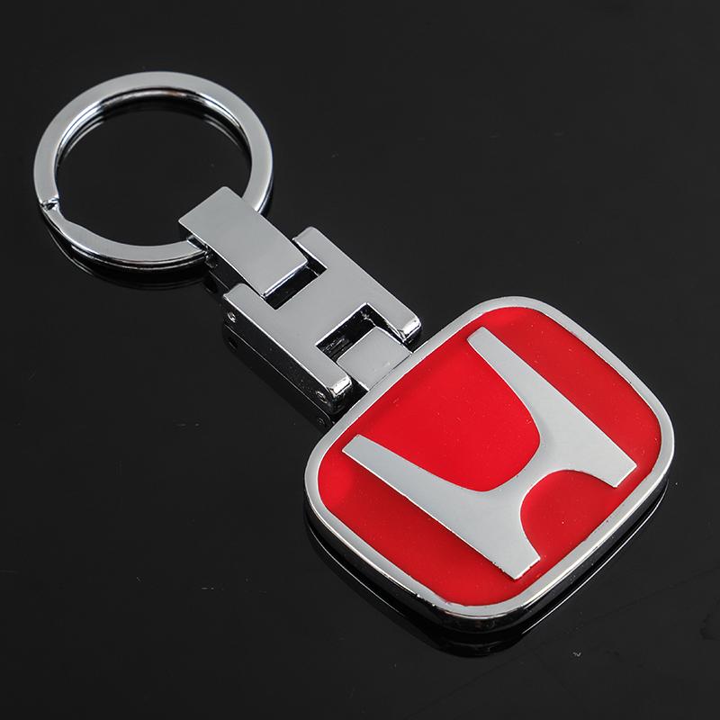 UNYDV1 Car Logo Pendant KeyChain Auto Dedicated Key Ring Accessories For Honda Civic FIT Accord Prelude CRV 5th City CRZ CRX Jazz HRV