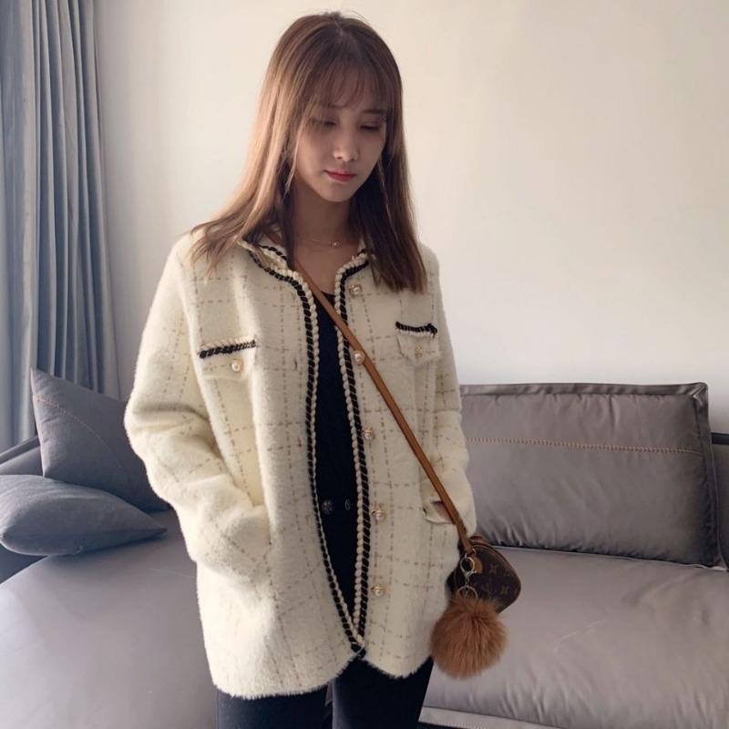 Пальто из искусственной норки женское, осень/зима 2023, повседневное маленькое пальто с ароматом, повседневное универсальное кардиган с длинными рукавами, женское пальто