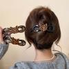 Retro Leopard Cat Printed Twist Hair Clip for Women Fashion Ponytail Twist Clip Hairpins Barrettes Girls Hair Accessories