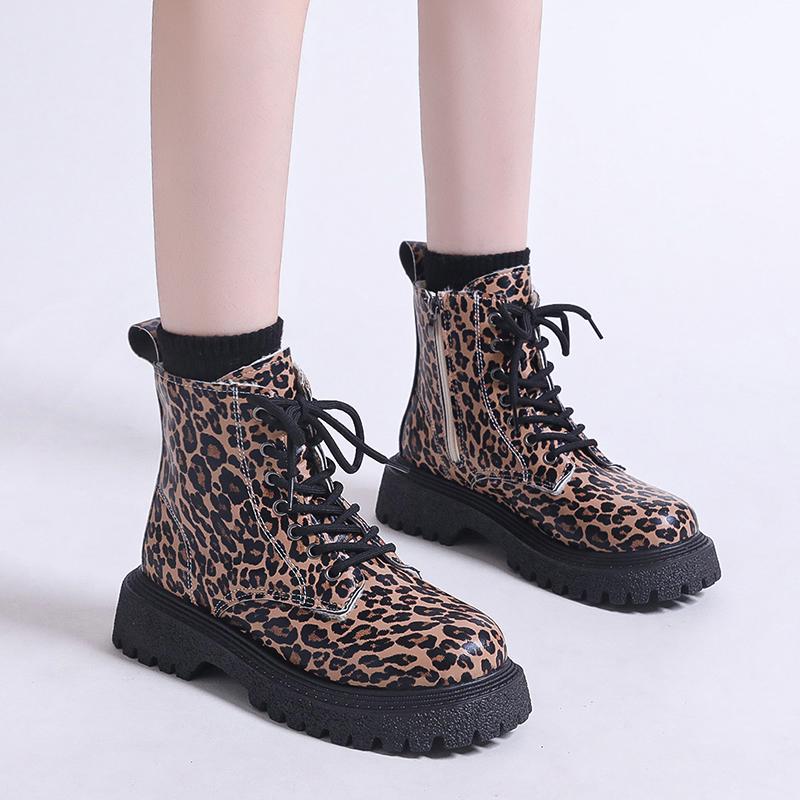 Леопардовые балетки на платформе женские ботильоны теплая обувь 2025 года трендовые дизайнерские короткие плюшевые ботинки челси повседневные прогулочные женские ботинки