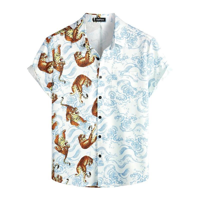 Летняя мужская рубашка Vocation Lapel Camisa с 3D-принтом, повседневная дышащая гавайская рубашка, модные мужские и женские топы, пляжная блузка с коротким рукавом
