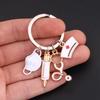 1pc Doctor Keychain Medical Tool Key Ring Injection Syringe Stethoscope Nurse Cap Key Chain Medico Gift For Men