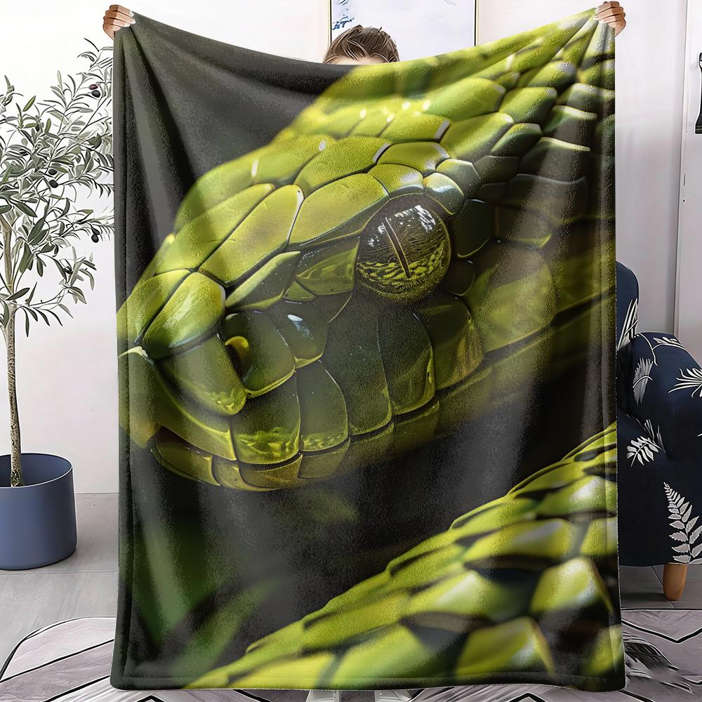 Snake Throw Soft Flannel AC Blanket Lightweight Summer Nap Throw Cozy Blanket for Sofa Bed Travel Home