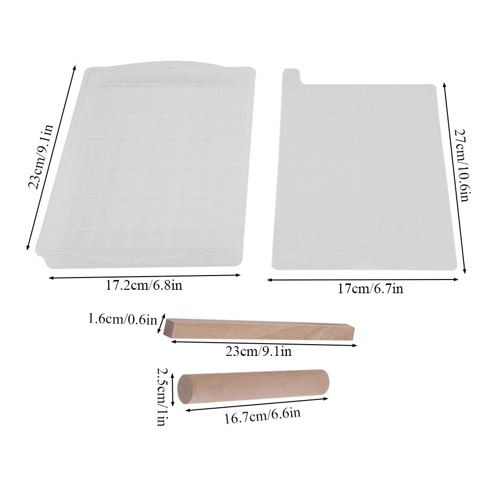 Silicone Nougat Mold Nonstick Mat DIY Chocolate Candy Tools Wooden Rolling Pin Set