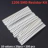 200PCS 10 Kinds 1206 SMD Resistor Kit 0.1 Ohm ~ 1 Ohm 1206 1% Chip Resistor Assortment Kit New Electronics Components Set